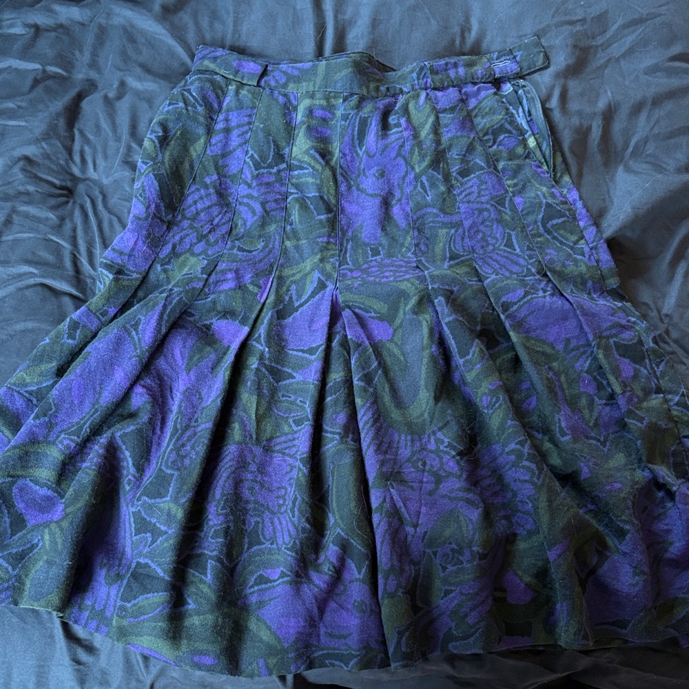 Elegant Purple and Green Women's Skirt